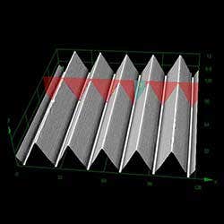 3D-Oberflächenprofil einer Lichtleiterpplatte