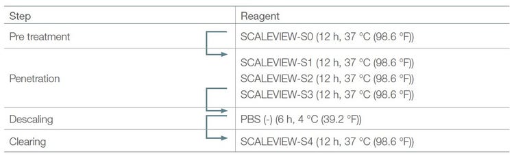 Table 1. Original SCALEVIEW-S protocol