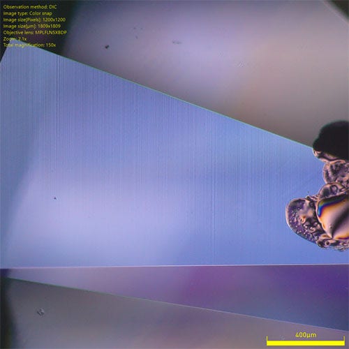 DIC-Beobachtung von Diamantfehlern