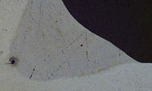 Messung der Schweißnahtdicke mit der OLYMPUS Stream Software für die Bildanalyse