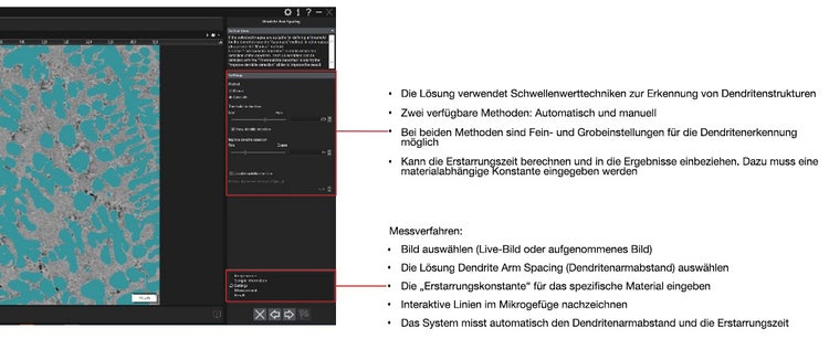 Lösungen für die Messung des Dendritenarmabstands