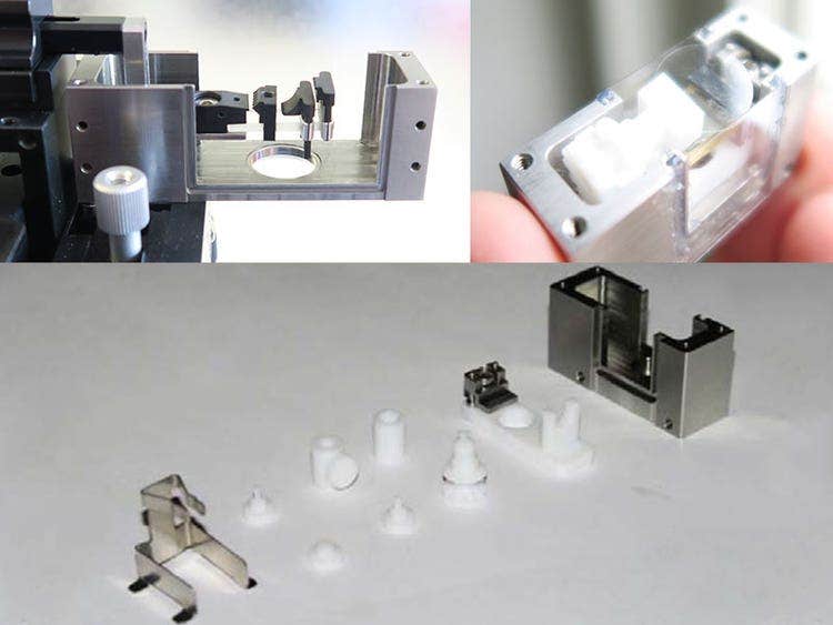 The sample chambers and holders are resistant to corrosive media and clearing solutions.