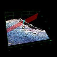 High-resolution image of outgoing laser side of a workpiece and associated measurements showing dross 02