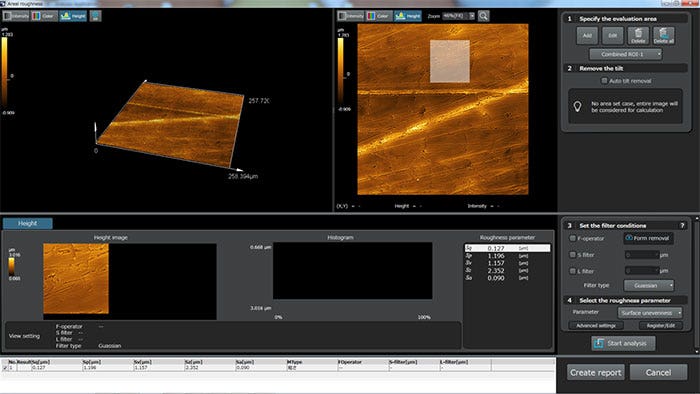 Interior surface roughness image