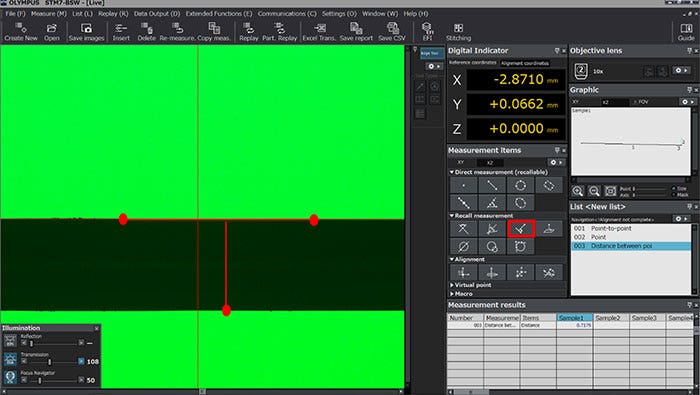 Needle thickness measurement