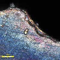 High-resolution image of outgoing laser side of a workpiece and associated measurements showing dross 01