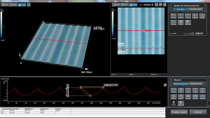 Measurement of the oil groove configuration