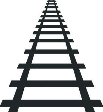 Railroad track viewed using a conventional lens.