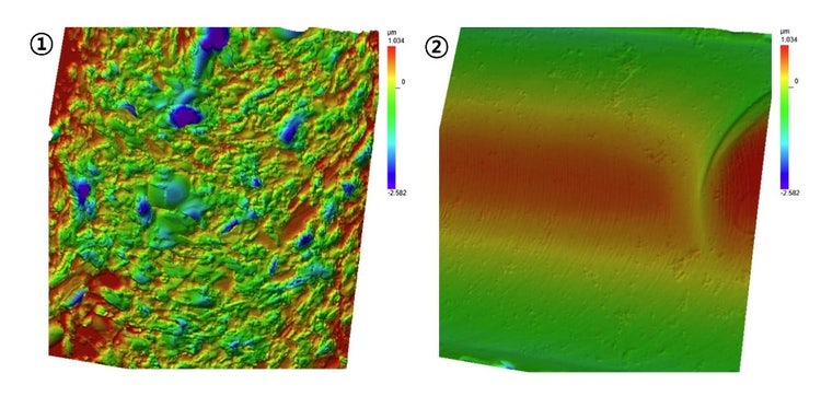 Surface roughness of a glass surface machined in brittle mode