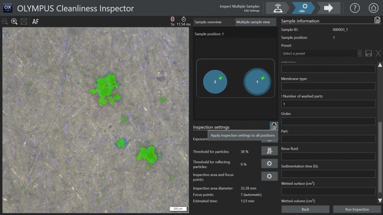 Inspect two filters at once using batch scan mode.