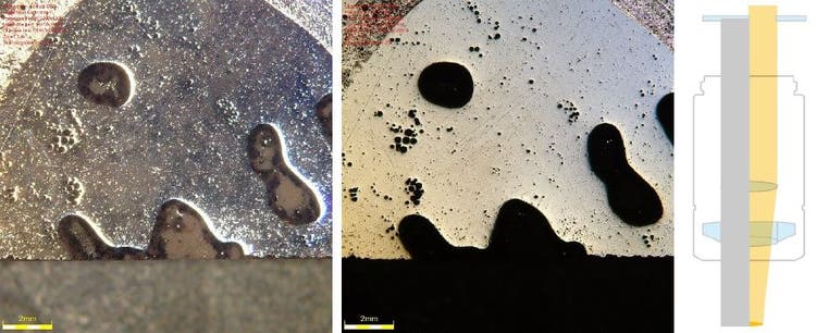 Oblique microscopy observation using the DSX1000 and the light path in the microscope