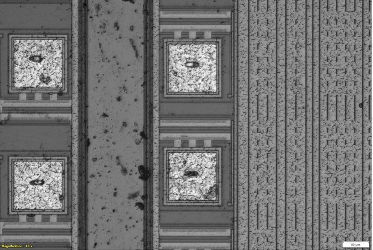 Brightfield image of a semiconductor chip