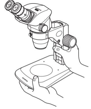 Proper way to carry SZ51/61 simple stereo microscopes