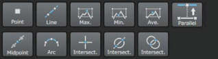 Measurement assist tool buttons in the DSX 1000 digital microscope