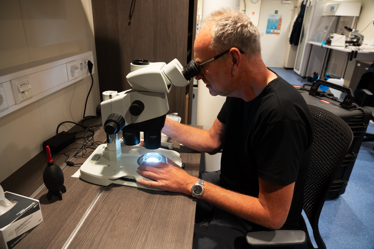 Photographer and filmographer Jan van Ijken uses the SZX16 stereo microscope to scan and identify interesting samples.