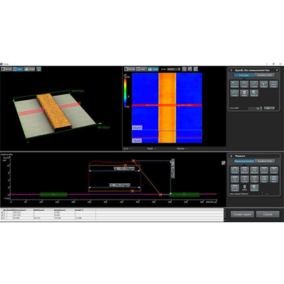 Measurement of semiconductor wiring pattern width and step