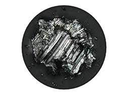 Particle as seen during the review mode, in real color using the U-ANT filter and the color correction mode. Confirmation of the particle nature.