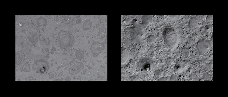 Comparison images of a polymer film. Left: laser image without DIC. Right: laser image with DIC.