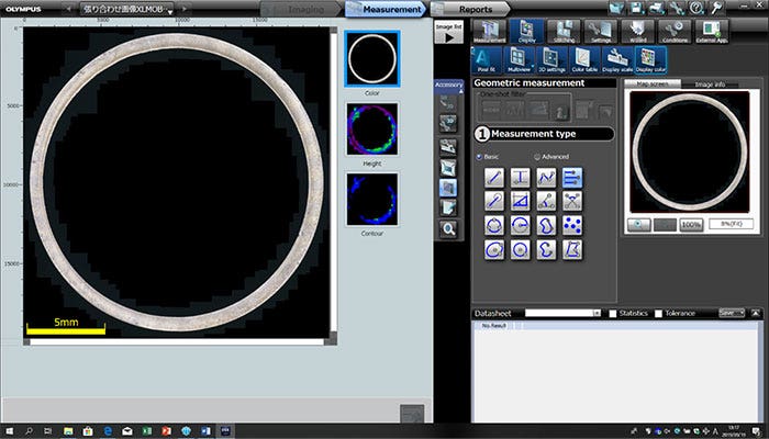 Measure any part of the pipe by selecting from the stitched image