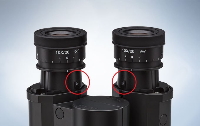 Oculares de microscopio con mecanismo de fijación.