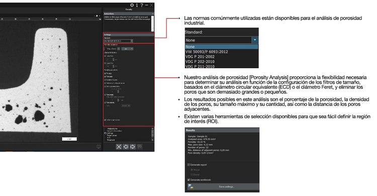 Soluciones para el análisis de porosidad