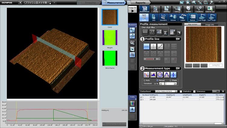 Medición de la forma del circuito en placas de circuito impreso con un microscopio digital