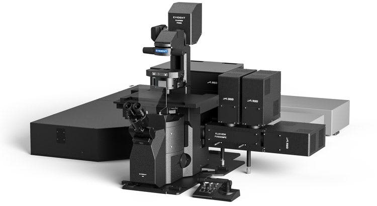 FLUOVIEW FV5000MPE inverted microscope system.