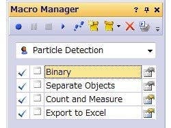Example of Macro Manager set up for Count and Measure
