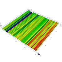 Rendu 3D de la rugosité de surface produit par le microscope OLS4100