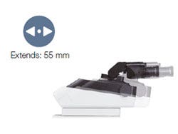 Figure 1 : La tête ergonomique du microscope BX46 peut se déplacer vers l’avant, vers le haut et changer d’inclinaison (3).