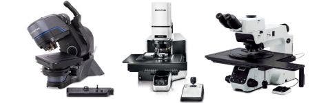 Trois microscopes industriels