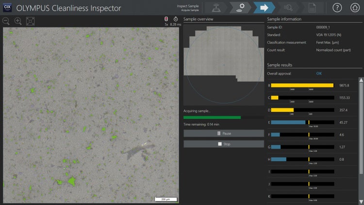 Système d’analyse des particules pour l’inspection de la propreté des composants