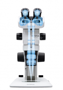 Figure 1 : Configuration optique galiléenne du stéréomicroscope SZX7 d’Olympus