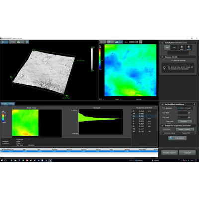 Exemple d’analyse de rugosité de surface de denture d’engrenage (une réplique ; objectif 100X ; zoom optique 3X)