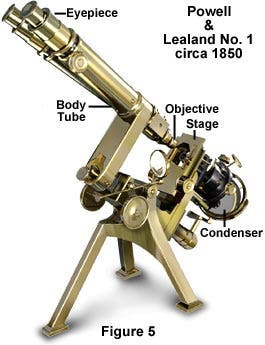 Éléments d’un microscope de Powell et Lealand