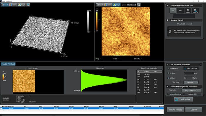 Roughness measurement of an electrolyte (Dummy sample in which LATP-system glass ceramic is applied to metal foil using ink-jet coating)