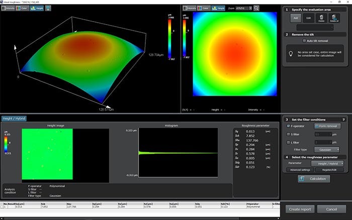 Surface roughness measurement screen for the bearing ball