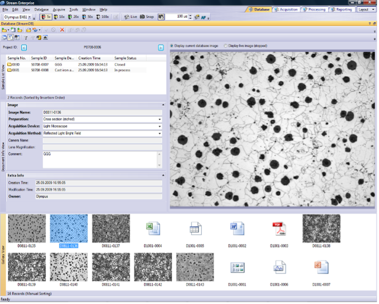 Software di microscopia industriale per imaging e analisi avanzati