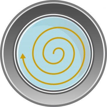 tecnica di pulizia dell'obiettivo a spirale