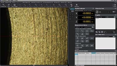 Schermata di ispezione dell'aspetto dello slot di inserimento della fibra ottica