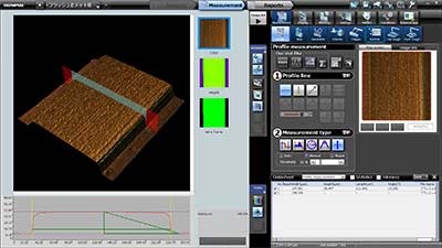 Schermata di misurazione della forma del pattern con il DSX1000