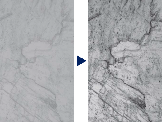 Miglioramento del contrasto mediante HDR (campione: sezione di magnesite)