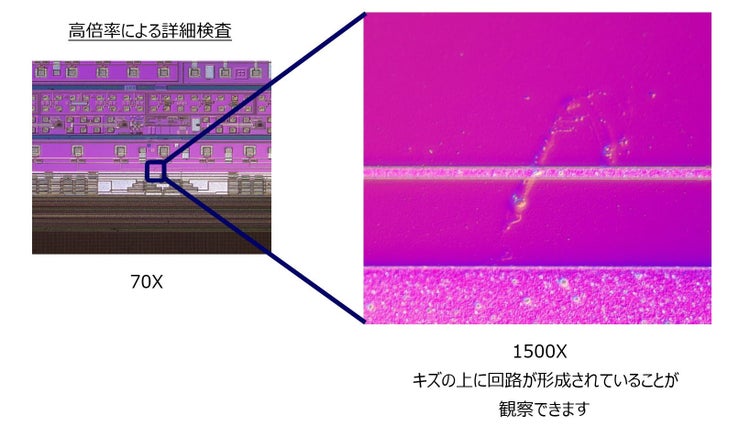 高倍率による詳細検査