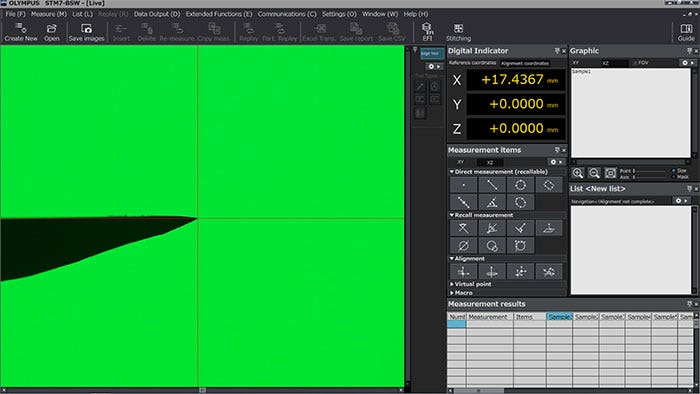 針の長さを測定しているイメージ図