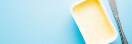 Opened pack of margarine