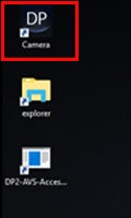 デスクトップにある、Cameraアイコンをダブルクリックし、DP2-AOUアプリケーションを起動します