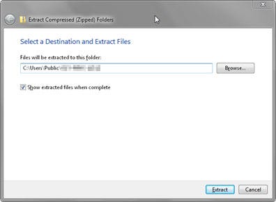 Set a Destination and click the [Extract] button