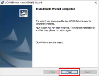 Finishボタンをクリック