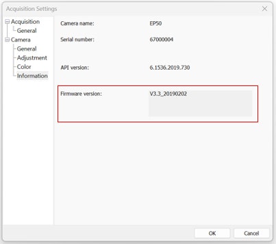 Start EPview (Windows) and check the information given under Device settings