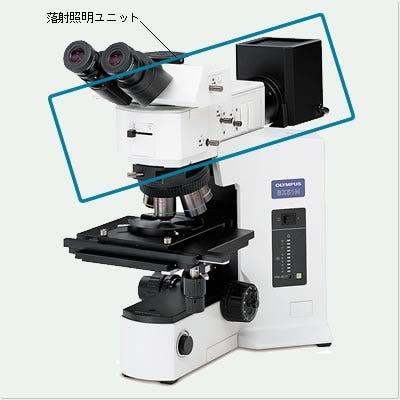 図1. 正立型反射型顕微鏡と落射照明ユニット